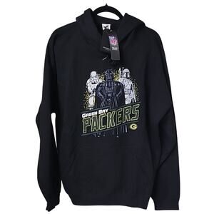 Junk Food NFL Green Bay Packers Star Wars Empire Black Hoodie Mens Size Large